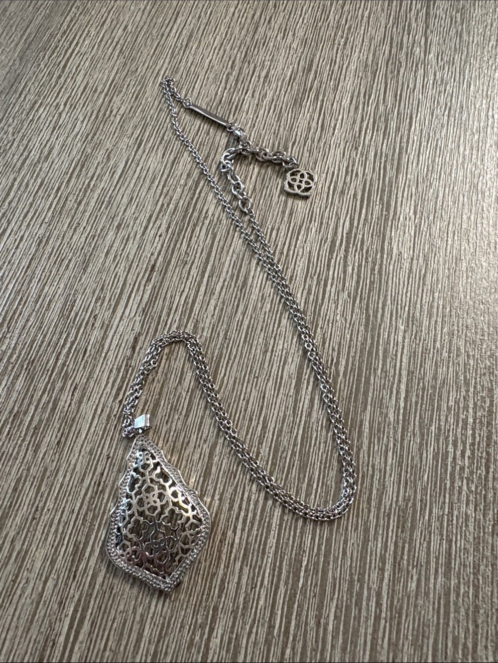 Rustic Cuff Silver Filigree Pendant Necklace